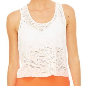 Alo Yoga Hollow white cutout athletic Tank top